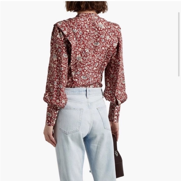 Veronica Beard 100% Silk Size 2 red blouse - Picture 3 of 7